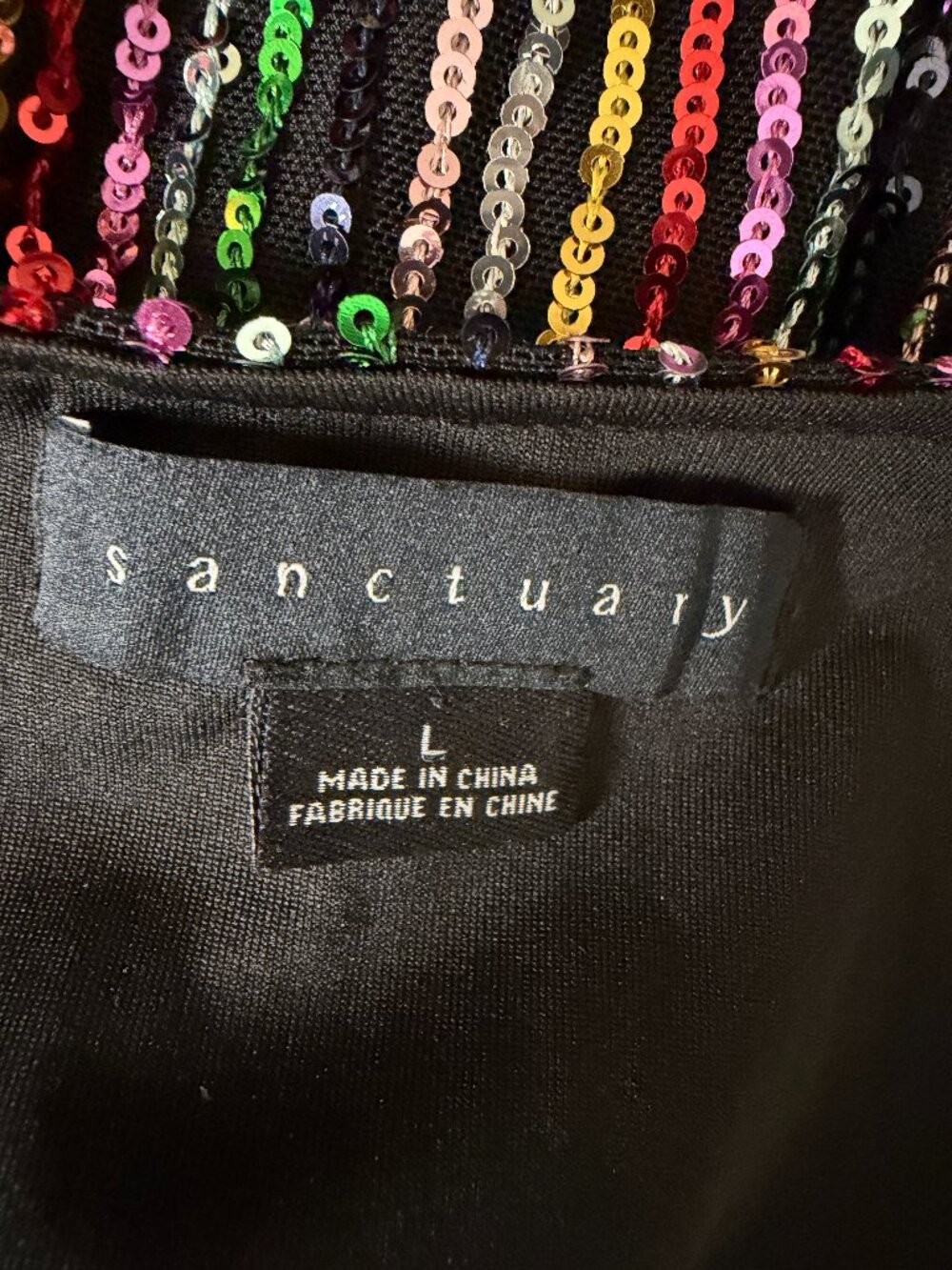 Sanctuary Sequin Blouse Top Shirt Metallic Multicolor L - Picture 9 of 10
